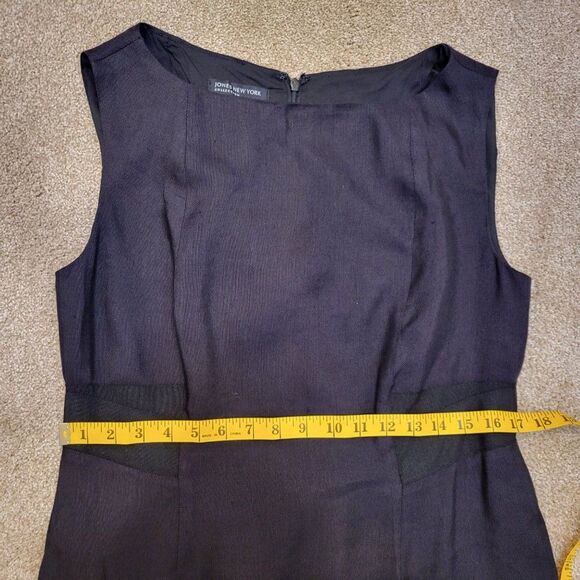 Jones New York Women's Little Black Dress Linen Sleeveless Sheath Size 12 - Picture 3 of 8